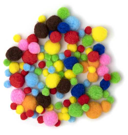 CousinDIY Pom-Pom Variety Pack 100/Pkg-Multi POMVP-799