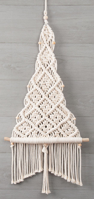 Solid Oak Macrame Decorative Hanging Kit-Christmas Tree MWH037BG - 845227052414