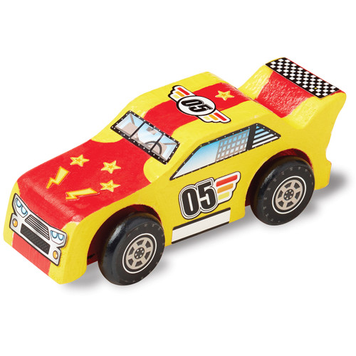 Melissa & Doug Decorate-Your-Own Wooden Kit-Race Car - MDDYO4-8829