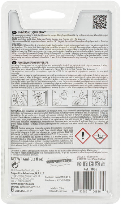 3 Pack - Beacon Super Tite Universal Liquid Epoxy Mini Epoxy Syringe-6ml - ST1036
