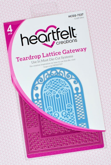 Heartfelt Creations Cut & Emboss Dies-Teardrop Lattice Gateway HCD27337 - 817550025816