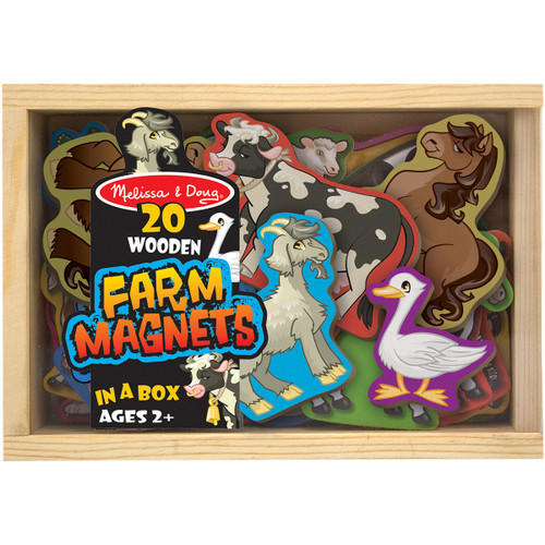 Melissa & Doug Wooden Magnets In A Box 20/Pkg-Farm MD9279 - 000772092791