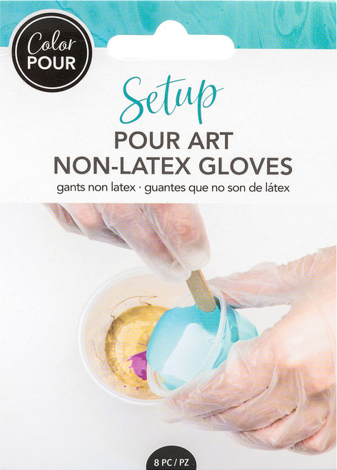 American Crafts Color Pour Non-Latex Gloves 8/Pkg349615 - 718813496155