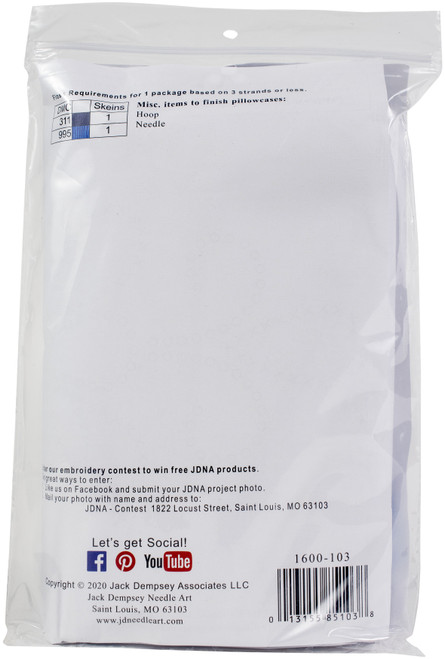 Jack Dempsey Stamped Pillowcases W/White Perle Edge 2/Pkg-XX Design - 1600 103 Jack Dempsey Stamped Pillowcases W/White Perle Edge 2/Pkg-XX Design - 1600 103