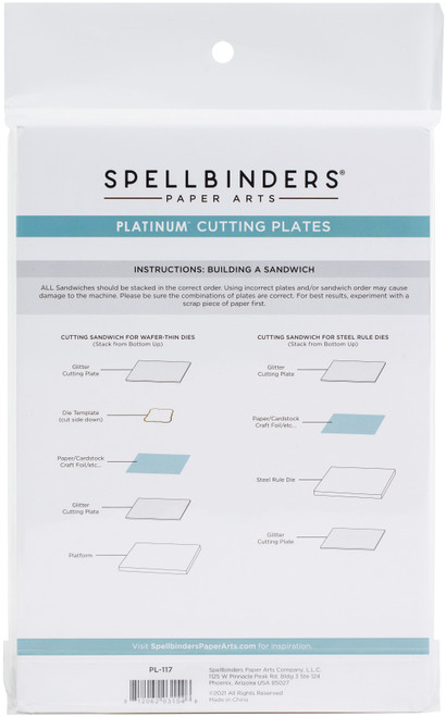 Spellbinders Glitter Standard Cutting Plates-6.125"X8.75" PL117