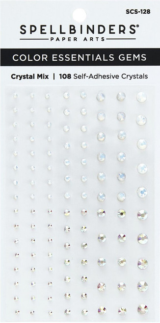 Spellbinders Color Essentials Gems 108/Pkg-Crystal Mix - SCS-128 - 812062032055
