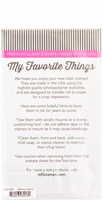 My Favorite Things Clear Stamps 4"X6"-You're My Jam RAM003