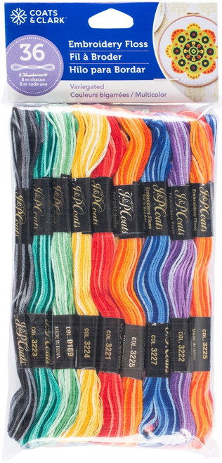 Coats & Clark 6-Strand Embroidery Floss Value Pack 36/Pkg-Variegated - C11V0003 - 073650822711