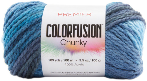 3 Pack Premier Colorfusion Chunky Yarn-Blue Jeans 1174-05 - 847652098609