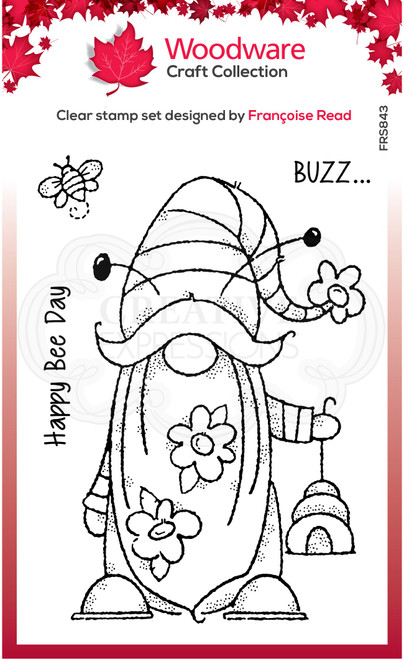 Woodware Clear Stamps 4"X6"-Bee Gnome FRS843