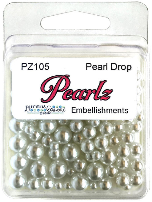 6 Pack Buttons Galore Pearlz Embellishment Pack 15g-Pearl Drop PRLZ-105 - 840934081146