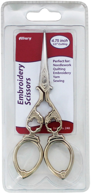 3 Pack Allary Needlework Scissors 4.75"-Gold Handle 240A - 750557002407