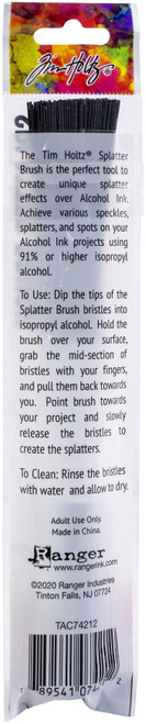 2 Pack - Tim Holtz Distress Alcohol Ink Splatter Brush-3" Bristle W/ 4" Handle - TAC74212 - 789541074212