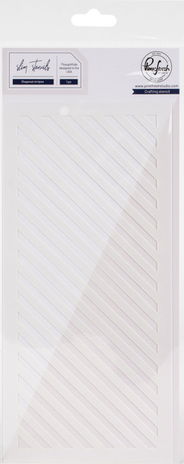 3 Pack Pinkfresh Studio Slimline Stencil 4"X9"-Diagonal Stripe PFST01 - 736952868497