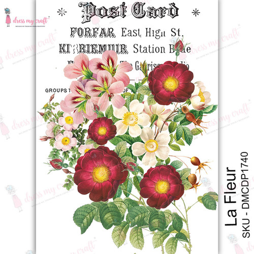3 Pack Dress My Craft Transfer Me Sheet A4-La Fleur DMCD1740