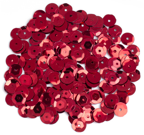12 Pack CousinDIY Cupped Sequins -Red, 8mm 200/Pkg A50026LM-869 - 191648096637