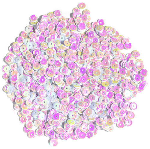 12 Pack CousinDIY Cupped Sequins -White Iridescent, 5mm 800/Pkg A50026NM-865 - 191648096590