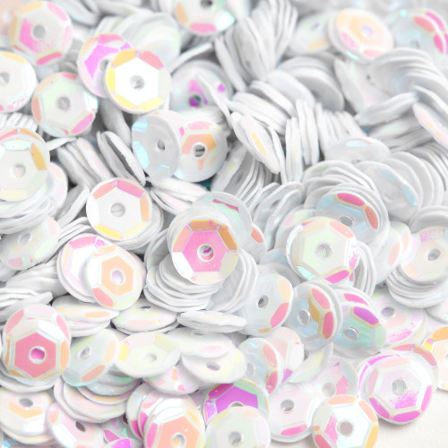 12 Pack - CousinDIY Cupped Sequins-White Iridescent, 5mm 800/Pkg - A50026NM-865