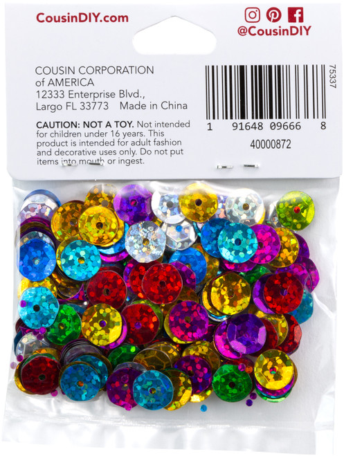 12 Pack - CousinDIY Cupped Sequins-Multi, 8mm 200/Pkg - 5A002F5Y-872 12 Pack - CousinDIY Cupped Sequins-Multi, 8mm 200/Pkg - 5A002F5Y-872