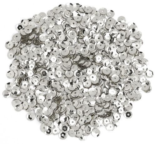 12 Pack CousinDIY Cupped Sequins -Silver, 5mm 800/Pkg A50026LM-867 - 191648096613