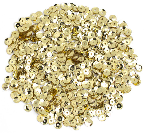 12 Pack CousinDIY Cupped Sequins -Gold, 5mm 800/Pkg A50026LM-870 - 191648096644