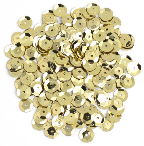 12 Pack CousinDIY Cupped Sequins -Gold, 8mm 200/Pkg SQU40000-874 - 191648096682