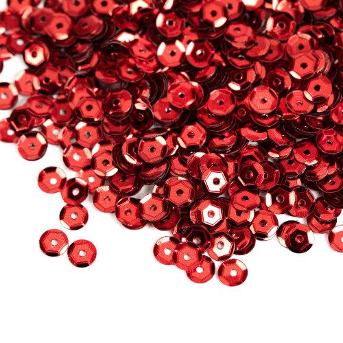 12 Pack - CousinDIY Cupped Sequins-Red, 5mm 800/Pkg - A50026LM-866 12 Pack - CousinDIY Cupped Sequins-Red, 5mm 800/Pkg - A50026LM-866