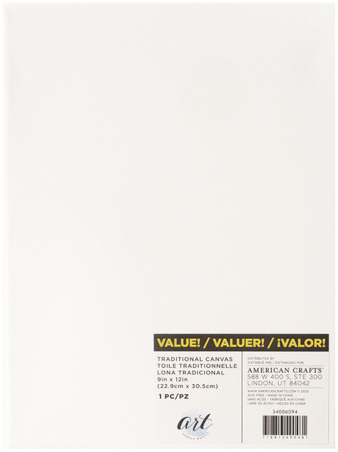 3 Pack - American Crafts Art Supply Basics Traditional Canvas-9"X12" - 34006094 - 718813490481