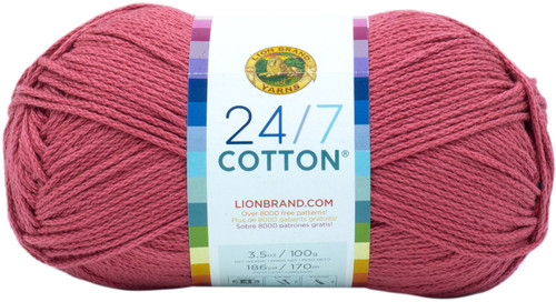 3 Pack Lion Brand 24/7 Cotton Yarn-Terracotta -761-135 - 023032076713