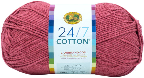 3 Pack Lion Brand 24/7 Cotton Yarn-Terracotta 761-135 - 023032076713