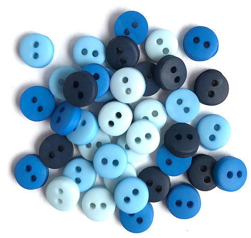 6 Pack Buttons Galore Tiny Buttons-Blues GBTB-1354 - 840934000284