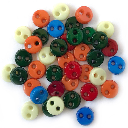 6 Pack Buttons Galore Micro Buttons-Primary BGMB-1805 - 840934058865