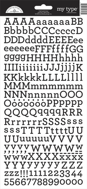 3 Pack - Doodlebug My Type Cardstock Stickers 6"X13"-Beetle Black - MYTYPE-7162 - 842715071629 3 Pack - Doodlebug My Type Cardstock Stickers 6"X13"-Beetle Black - MYTYPE-7162 - 842715071629