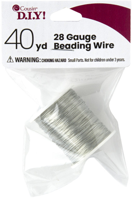 CousinDIY Beading Wire 28 Gauge 40yd-Silver 40000926 - 191648097085