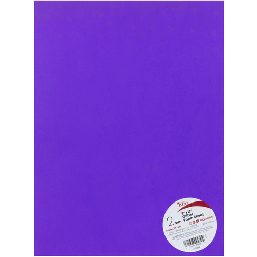 CousinDIY Glitter Foam Sheet 9"X12" 2mm-Purple - 5A002F6F-599 - 191648094824