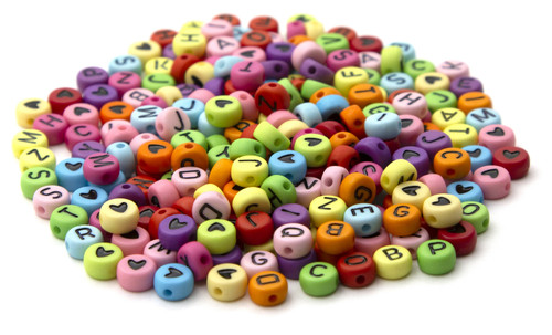 3 Pack - CousinDIY Alphabet Beads 7mm 250/Pkg-Assorted Round With Black Letters - 40000443 3 Pack - CousinDIY Alphabet Beads 7mm 250/Pkg-Assorted Round With Black Letters - 40000443