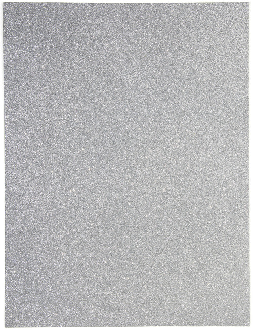Glitter Foam Sheet 9"X12" 2mm-Silver -GFMS9X12-571 - 191648094619