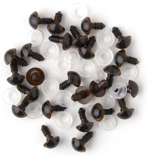 CousinDIY Shank Back Animal Eyes Brown 6/Pkg-12mm - 40000423 CousinDIY Shank Back Animal Eyes Brown 6/Pkg-12mm - 40000423
