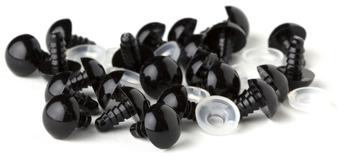 CousinDIY Shank Back Solid Eyes 12mm 6/Pkg-Black - 40000418