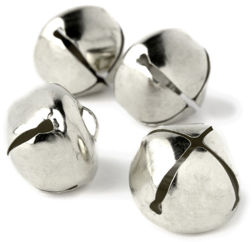 CousinDIY Jingle Bells 1.375" 4/Pkg-Silver - 40000629-627 CousinDIY Jingle Bells 1.375" 4/Pkg-Silver - 40000629-627