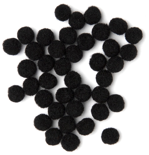 CousinDIY Pom-Poms 5mm 40/Pkg-Black - POM5MM-00807