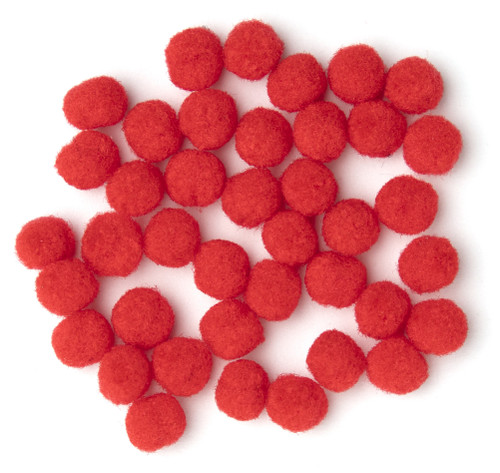 CousinDIY Pom-Poms 5mm 40/Pkg-Red - 5A002F76-00796
