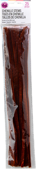 CousinDIY Chenille Stems 6mmx12" 25/Pkg-Brown - 5A002F5W-00473 - 191648093933