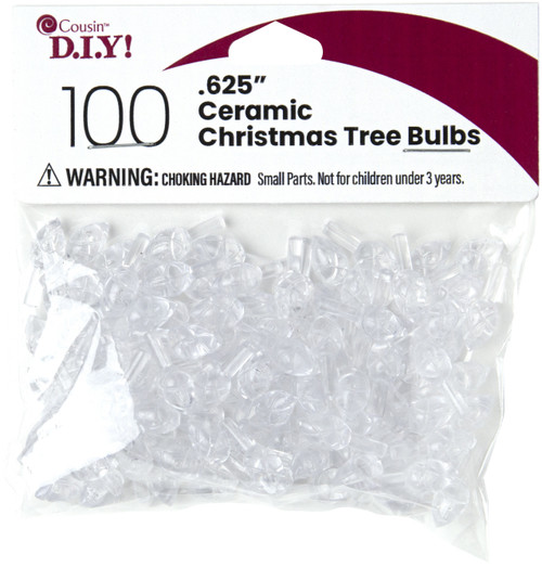 CousinDIY Ceramic Christmas Tree Bulbs .625" 100/Pkg-Clear 40000460 - 191648093872