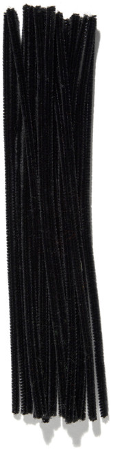 CousinDIY Chenille Stems 6mmx12" 25/Pkg-Black CHNSTM6M-00470