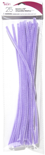 CousinDIY Chenille Stems 6mmx12" 25/Pkg-Lavender A50026N5-00479 - 191648093995