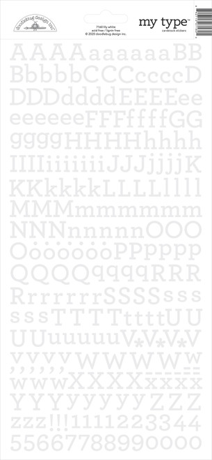 Doodlebug My Type Cardstock Stickers 6"X13"-Lily White - MYTYPE-7160 - 842715071605 Doodlebug My Type Cardstock Stickers 6"X13"-Lily White - MYTYPE-7160 - 842715071605