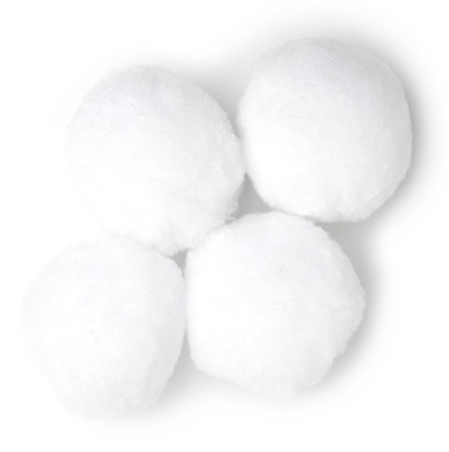CousinDIY Pom-Poms 3" 4/Pkg-White - POM3IN-00773