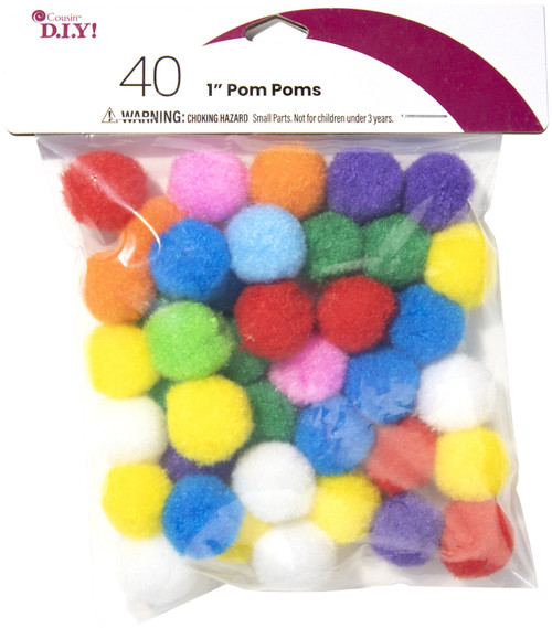 CousinDIY Pom-Poms 1" 20/Pkg-Multi-Colored POM1IN-00778 - 191648095951