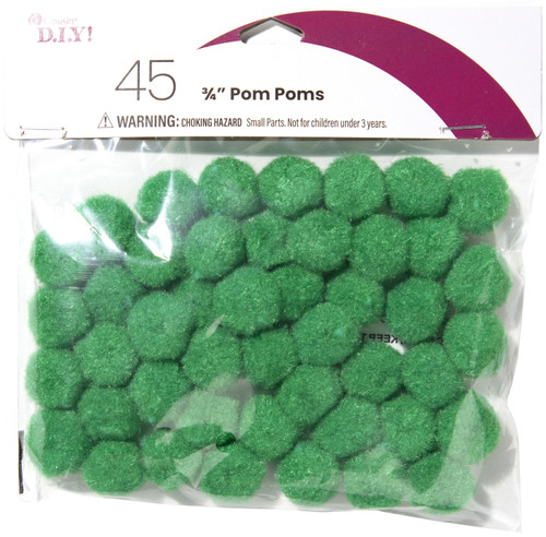 CousinDIY Pom-Poms .75" 45/Pkg-Kelly Green A50026MF-00809 - 191648096248